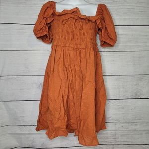 Women's Linen Ruffle Swing Dress XL
